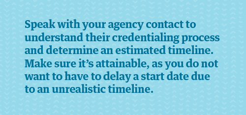 Credentialing timeline