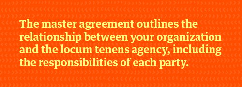 Locum tenens master agreement is part of the contract