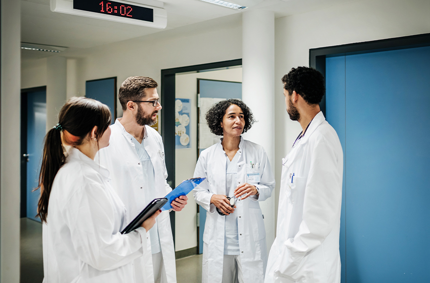 Group of locums physicians in hospital