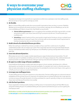 Ways to overcome staffing challenges PDF one sheet