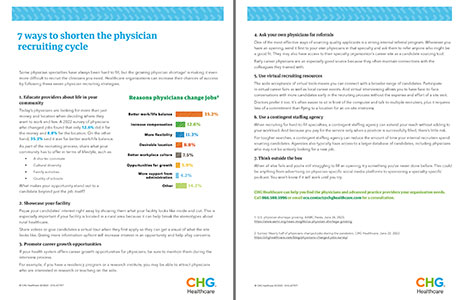 one-sheet - 7 ways to shorten the physician recruiting cycle