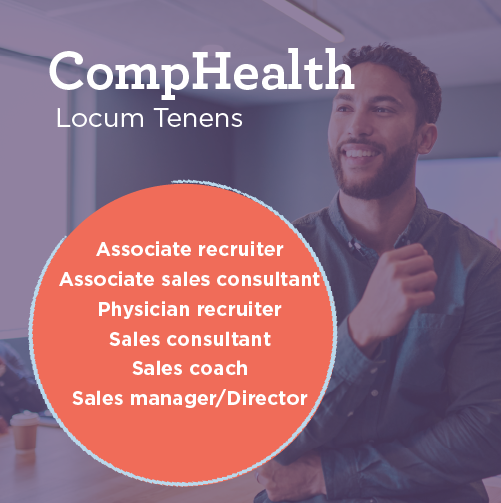 infographic with different sales positions at CompHealth locum tenens