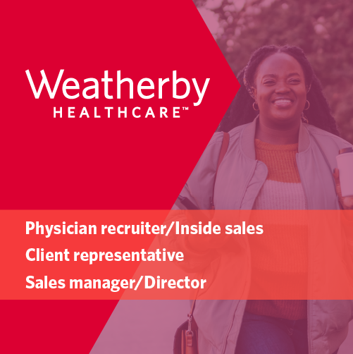 infographic with different sales positions at Weatherby Healthcare