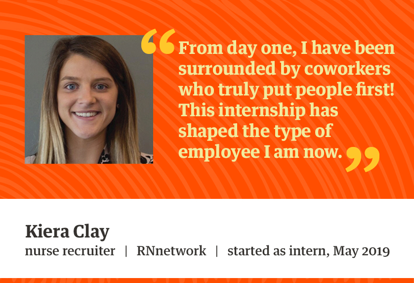 Quote from Kiera Clay about her internship experience at CHG