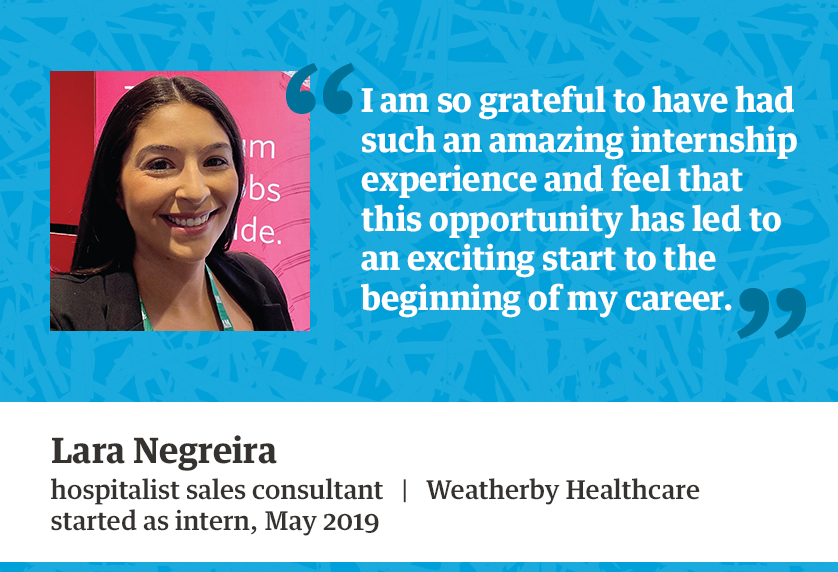 Quote from Lara Negreira about her internship experience at CHG