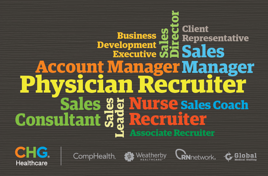 Sales jobs at CHG Healthcare word cloud graphic