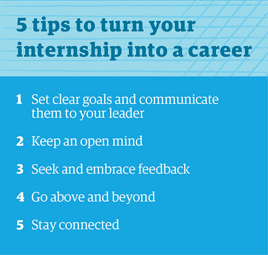 Infographic: 5 tips to turn your internship into a career