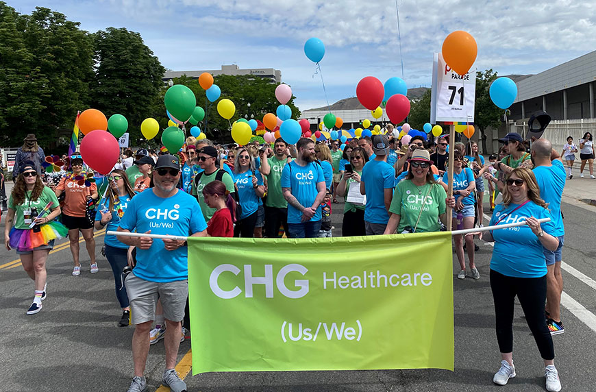 CHG LGBTQIA+ employees and allies in SLC Pride Parade