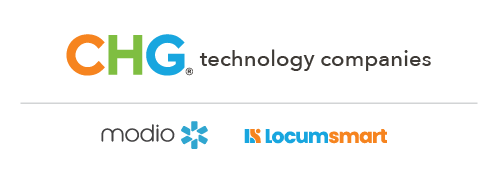 The logos of CHG's two technology companies that make up its family of brands