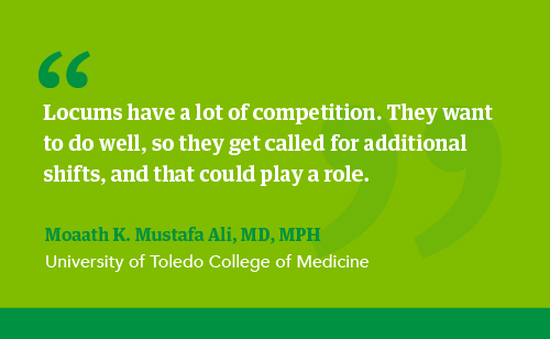 Quote from Dr. Mustafa Ali on locum tenens physician performance