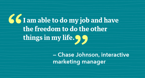 Chase Johnson quote about remote work