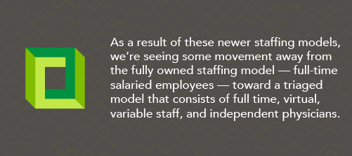 Graphic quote about how staffing models have changed to encompass many types of employment