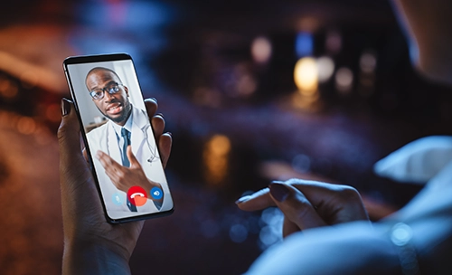 Telehealth physician on mobile