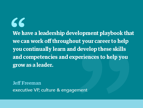 Pull quote by Jeff Freeman about leadership development at CHG