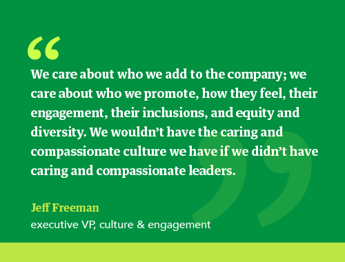 Pull quote from Jeff Freeman about leadership development at CHG
