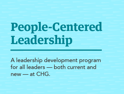 Infographic explaining leadership snapshot series at CHG