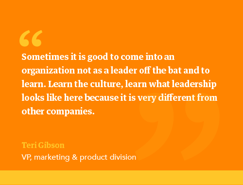 Pull quote from Teri Gibson about leadership at CHG