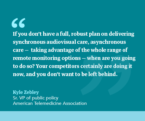 Quote from Kyle Zebley about competitive advantages of telehealth in 2024