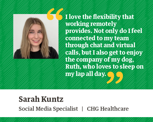 Sarah Kuntz quote on working remotely