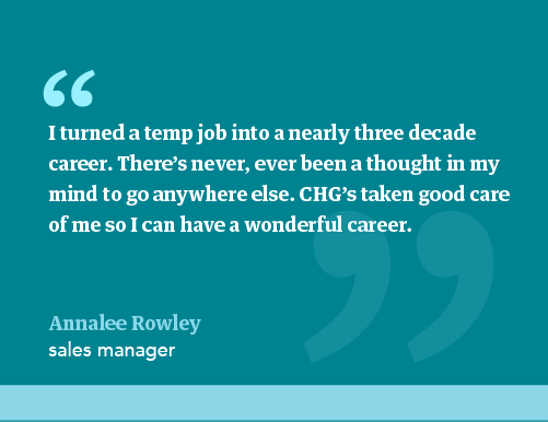 Quote by employee Annalee Rowley about working at CHG