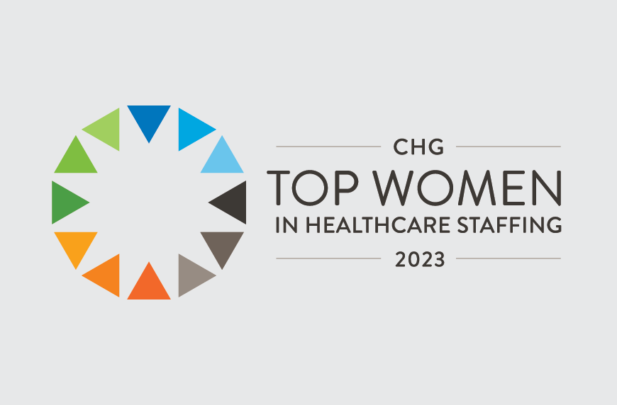Graphic for CHG's 2023 Top Women in Healthcare Staffing award