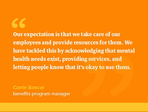 Quote by Carrie Koncar about CHG's mental health service offerings