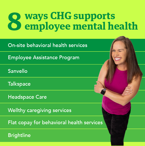 List of 8 ways CHG supports employee mental health