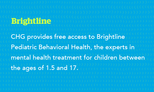 infographic with information about Brightline pediatric behavioral health