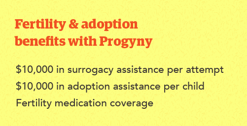 infographic of fertility and adoption benefits at CHG