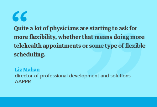 Quote about physicians wanting more schedule flexibility at their jobs