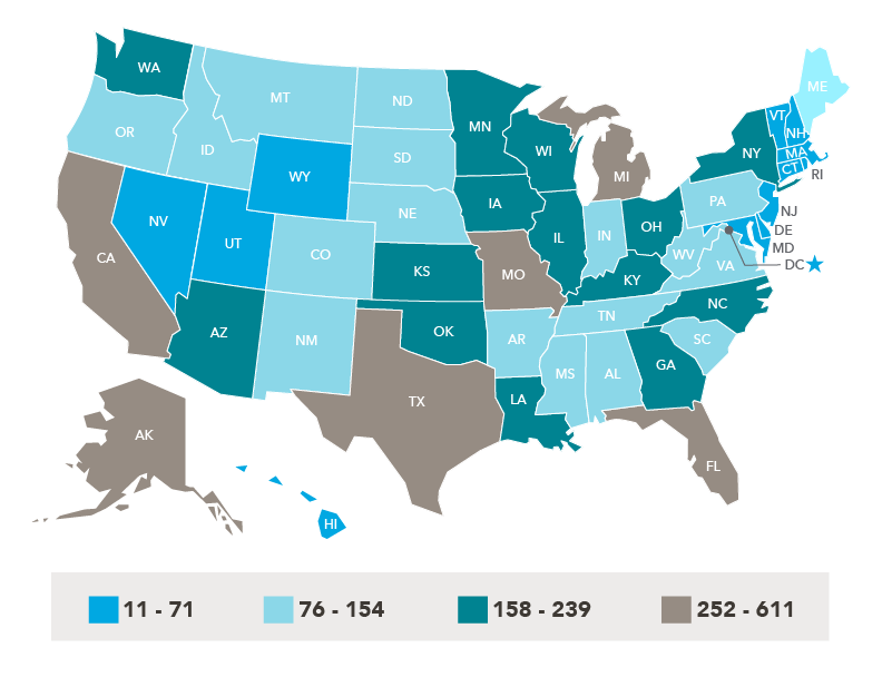 2024 map of HPSA designations in the United States