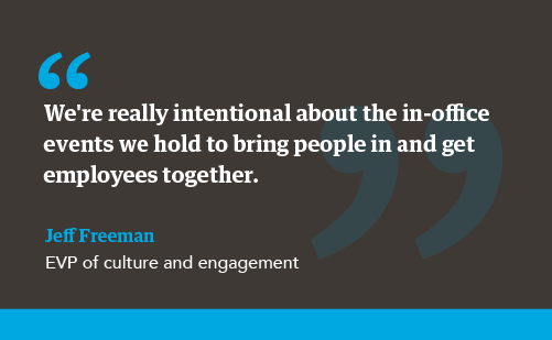 Pull quote from Jeff Freeman about the importance of in-office events