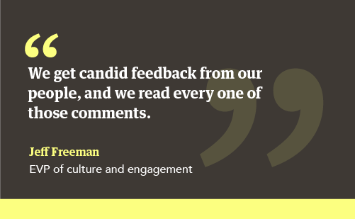 Pull quote from Jeff Freeman about getting feedback from employees