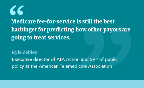 Quote from Kyle Zebley about medicare payments and predictability in the telehealth sector