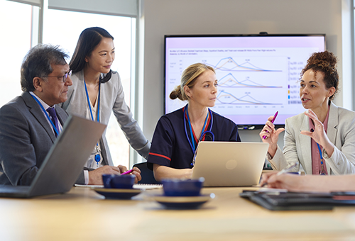 Group of hospital administrators has a meeting