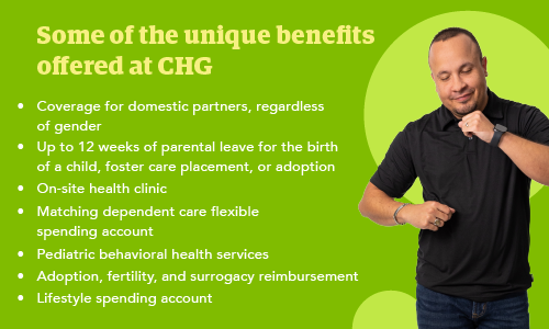 list of benefits offered to CHG employees